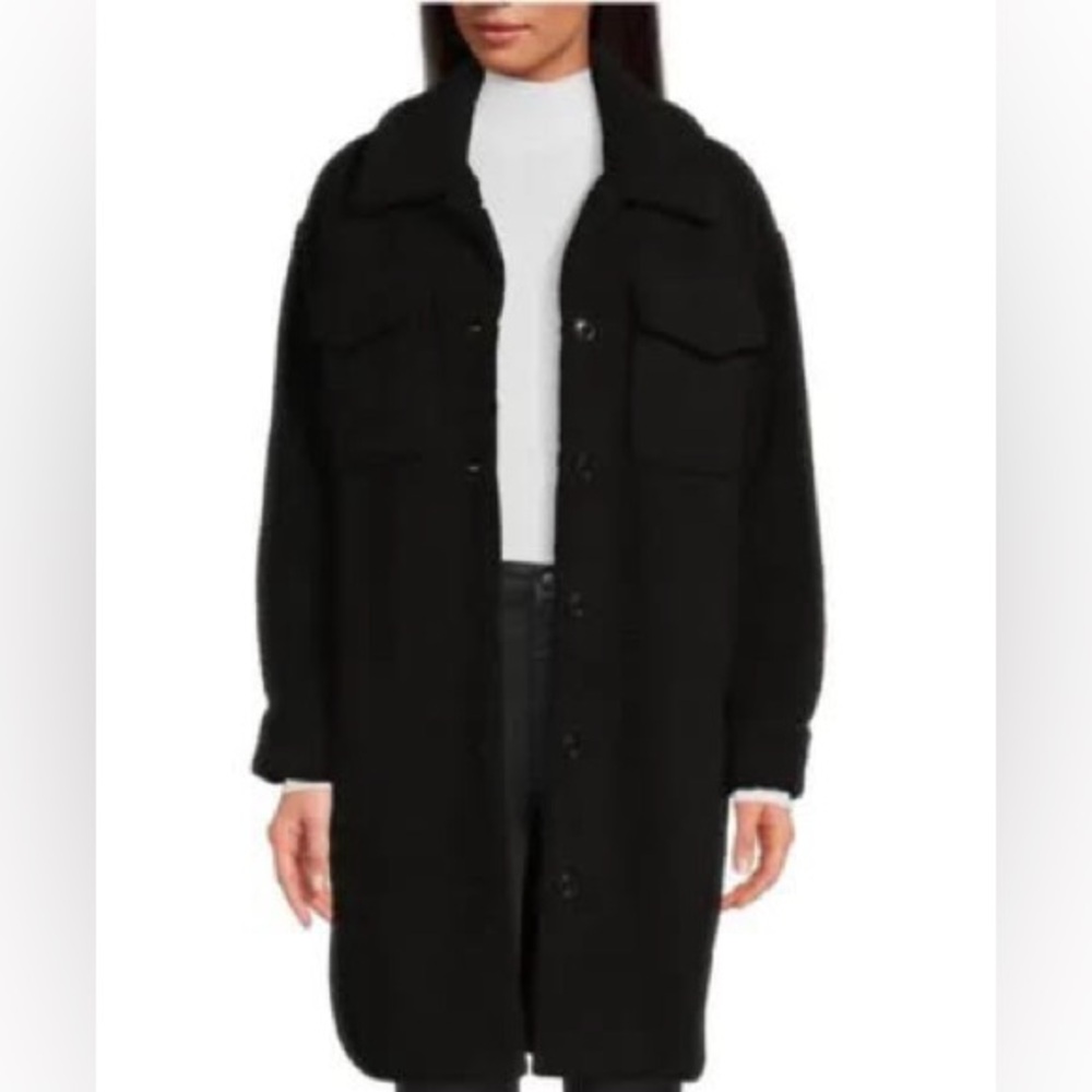 Gianni Bini Brooks Faux Sherpa Button Front Jacket, NWT, Size M